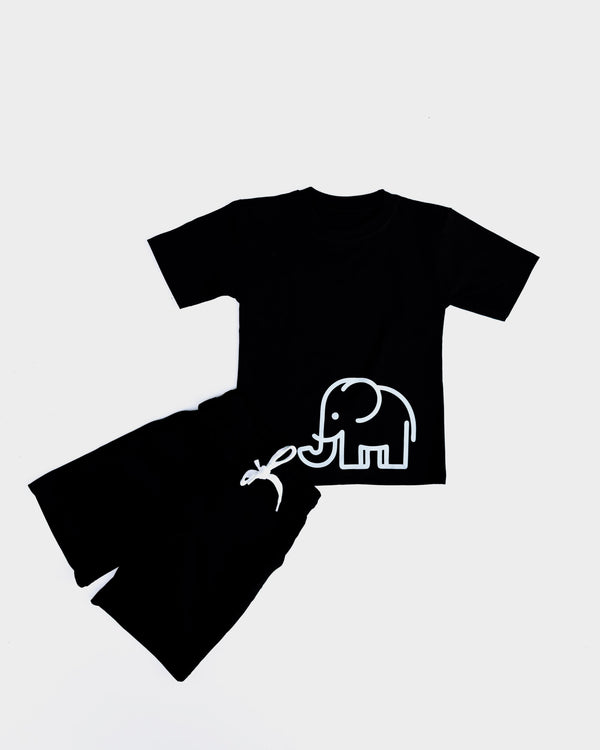 Midnight Safari -Black elephant Cord sets